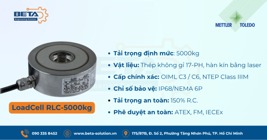 Thông số cảm biến lực RLC-5000kg