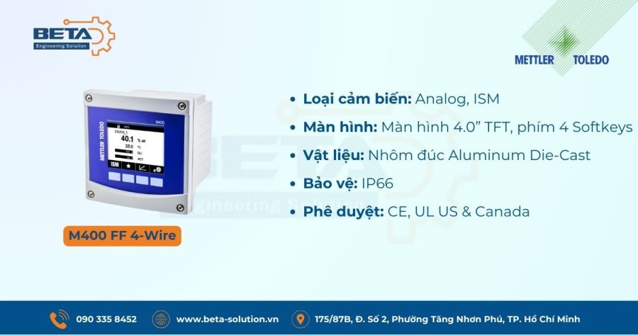 Thông số Bộ truyền tín hiệu M400 FF 4-Wire
