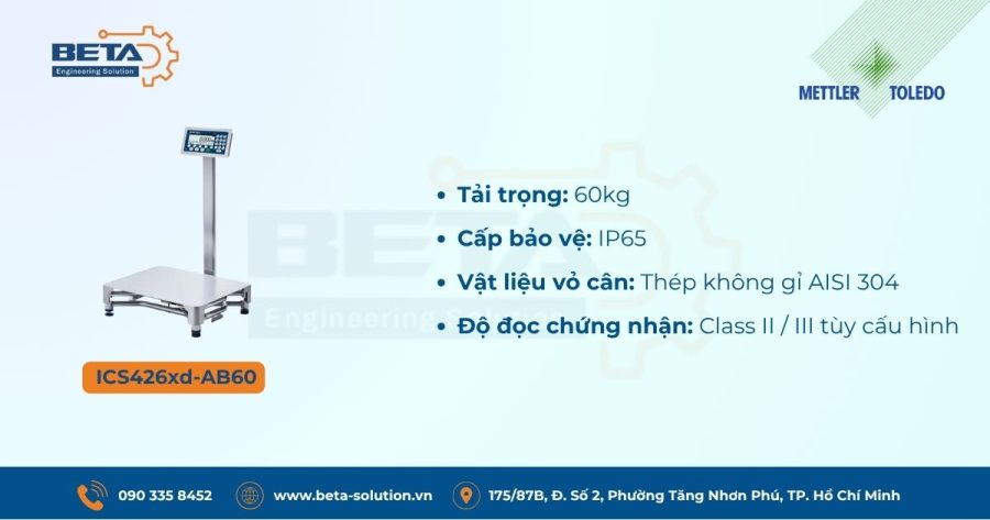 Thông số Cân bàn điện tử ICS426xd-AB60