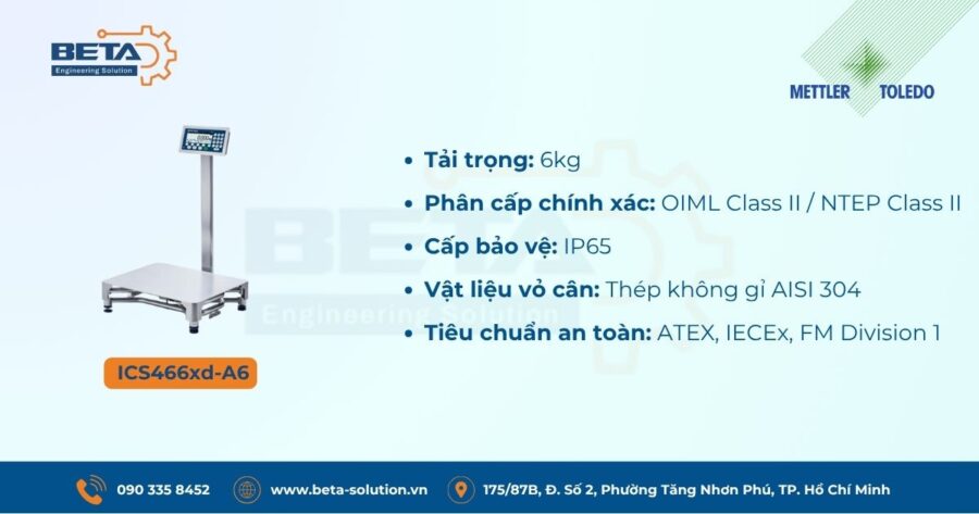 Thông số Cân bàn điện tử ICS466xd-A6