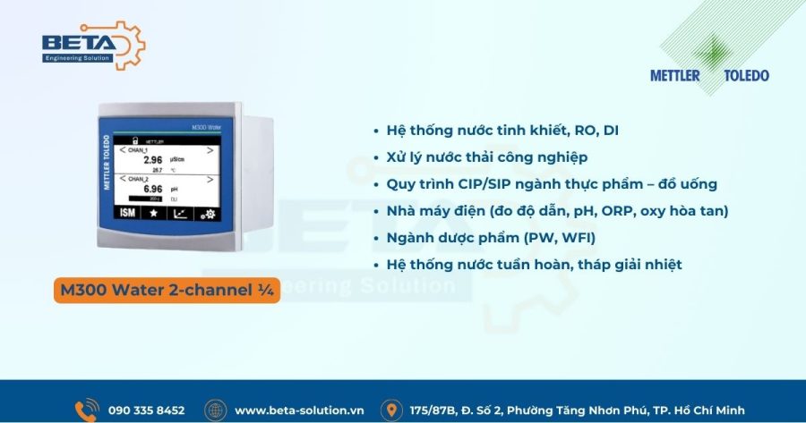 Ứng dụng Bộ truyền tín hiệu M300 Water 2-channel ¼