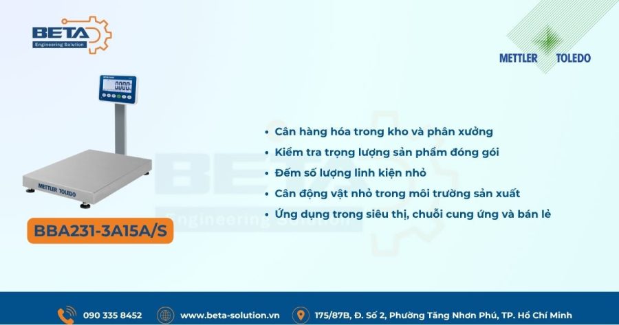 Ứng dụng Cân bàn điện tử BBA231-3A15A/S