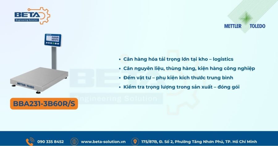 Ứng dụng Cân bàn điện tử BBA231-3B60R/S