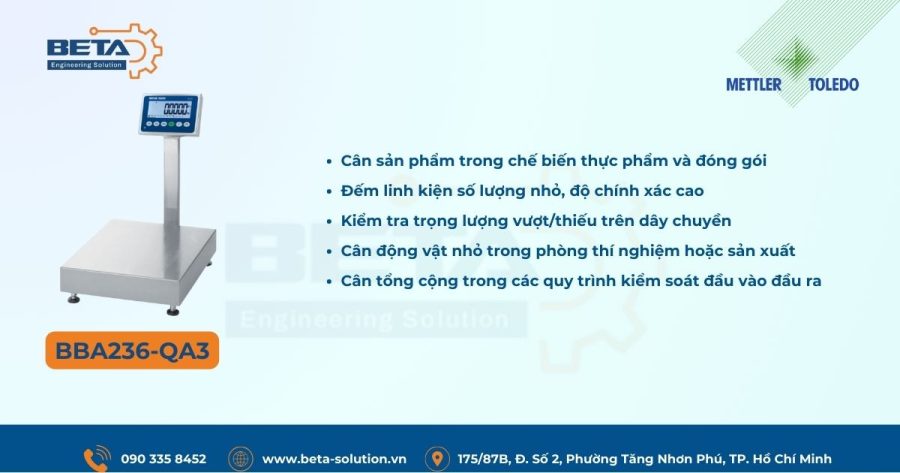 Ứng dụng Cân bàn điện tử BBA236-QA3