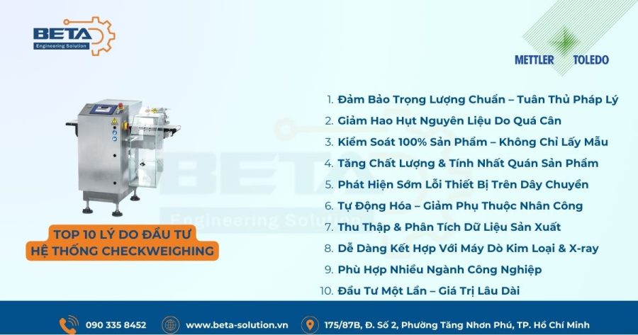 10 Lý Do Doanh Nghiệp Cần Đầu Tư Hệ Thống Checkweighing